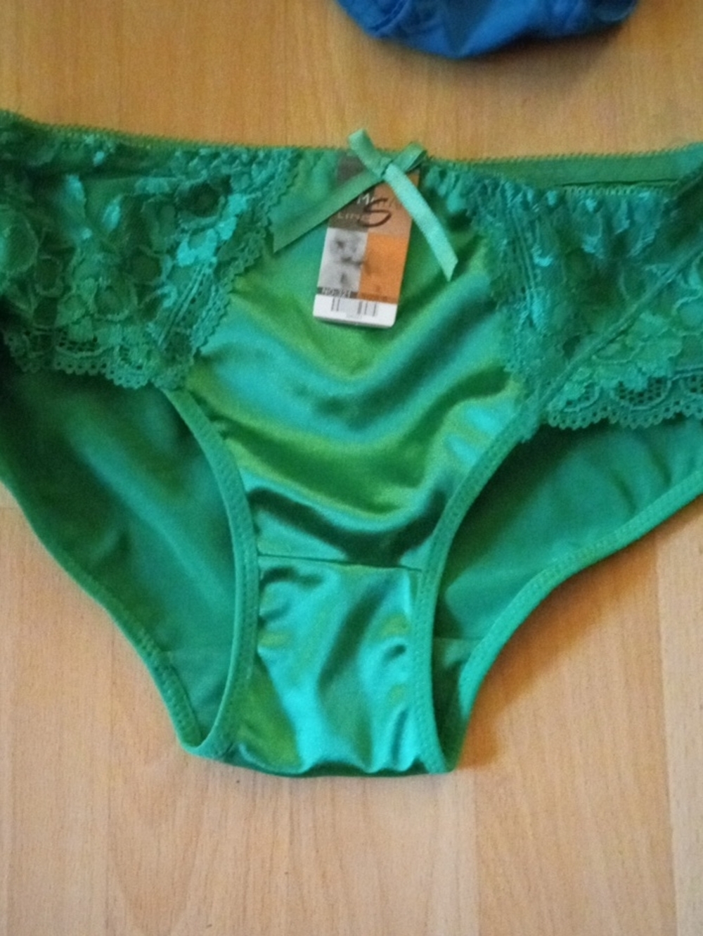 Satin & Lace Bikini Panty - Green